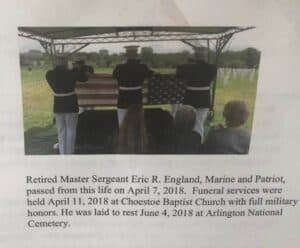 Eric England Arlington Burial Picture And Information