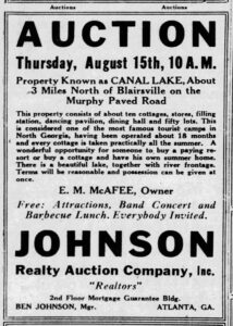 Canal Lake Auction Ajc Aug 11 1929