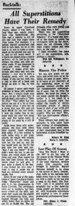 Gillespie Rifles All Superstitions Have Their Remedy Asheville Citizentimes Sep 3 1965