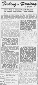 Lake Nottely Grand Jury In Georgia County Objects To Seventh Day Fishing Miami News Nov 1 1946