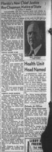 Roy Chapman Chief Justice Announcement Dec 24 1944