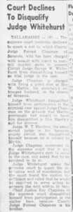 Roy Chapman Court Declines To Disqualify Judge Whitehurst Tampa Bay Times Mar 17 1945