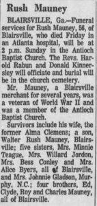 Obituary For Rush Ma