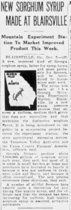 Sorhum Festival New Sorghum Syrup Made At Blairsville AJC Dec 6 1936
