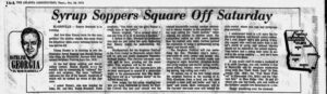Syrup Soppers Square Off Saturday Oct 18 1973 Carlton Colwell AJC