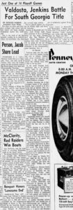 Union County Vs WashingtonWilkes Columbus Ledger Nov 17 1966