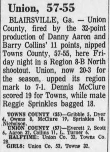 Union Vs Towns Basketball Feb 7 1970