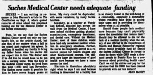 Woody Gap Suches Medical Center Needs Adequate Funding AJC Sep 13 1985