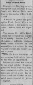 Swaim Guilty Of Murder Pickens County Progress May 30 1890