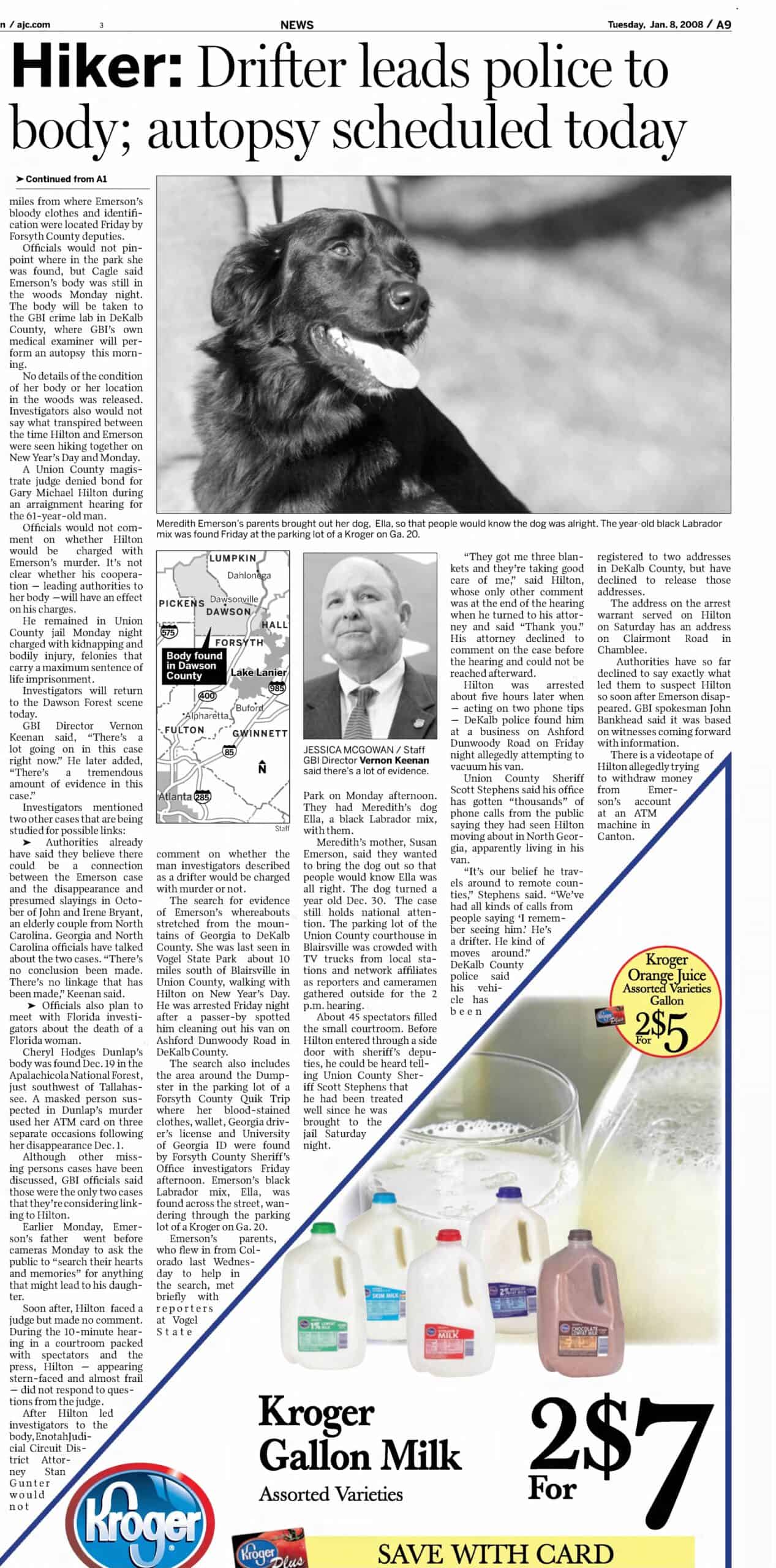 Blairsville Crime Meredith Emerson Hikers Body Found Part 2 AJC Jan 8 2008