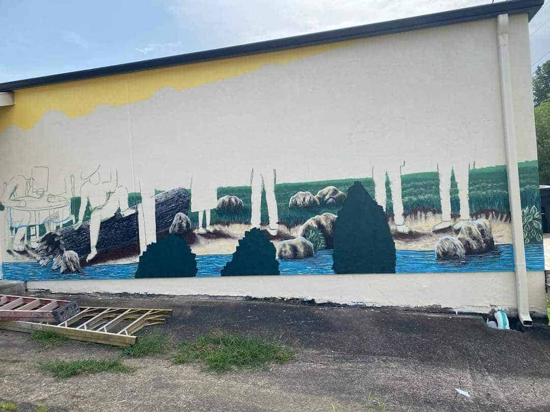 Union County Legends Mural First Strokes Of Paint