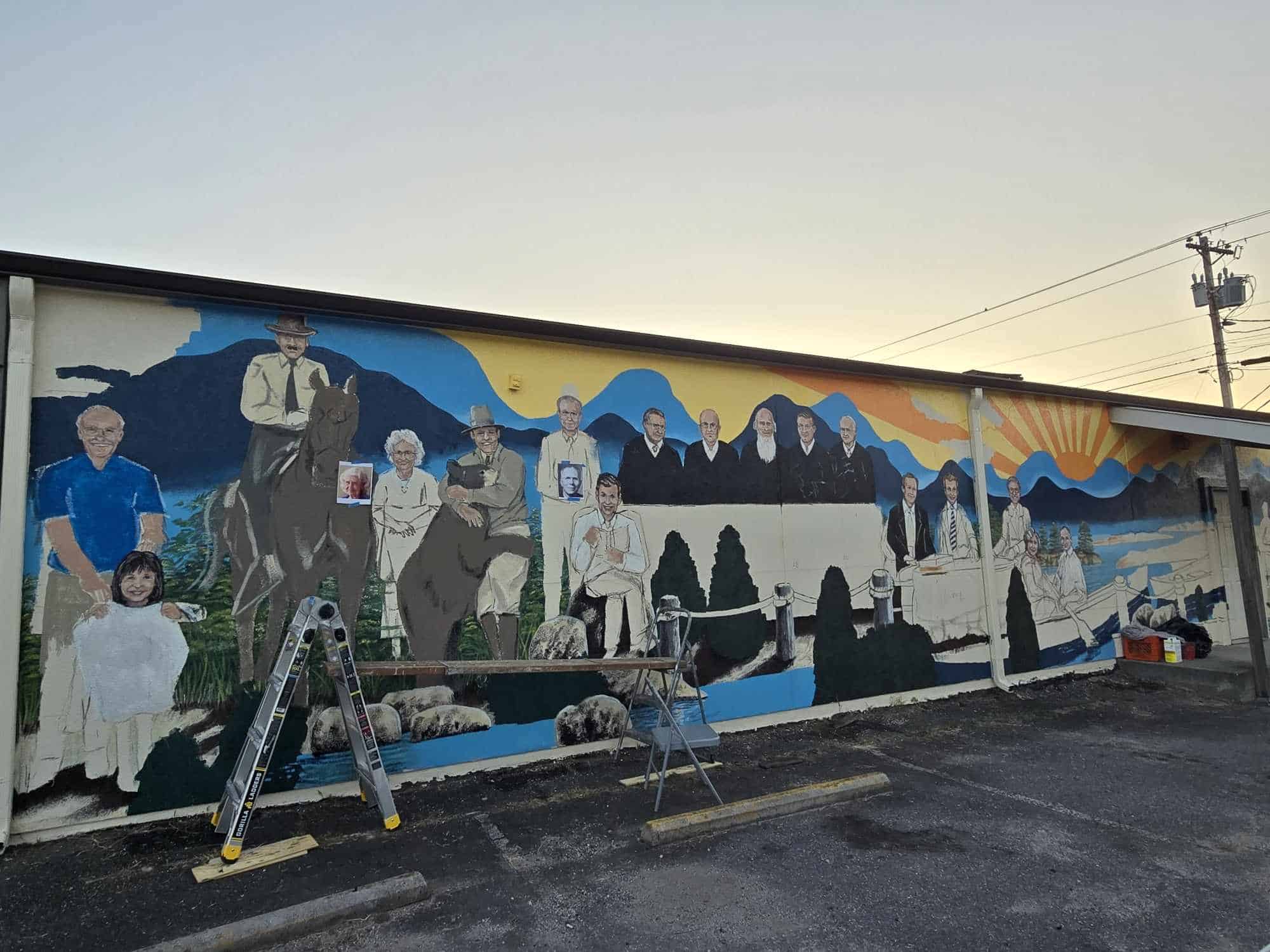 Union County Legends Mural Left Side First Strokes 2