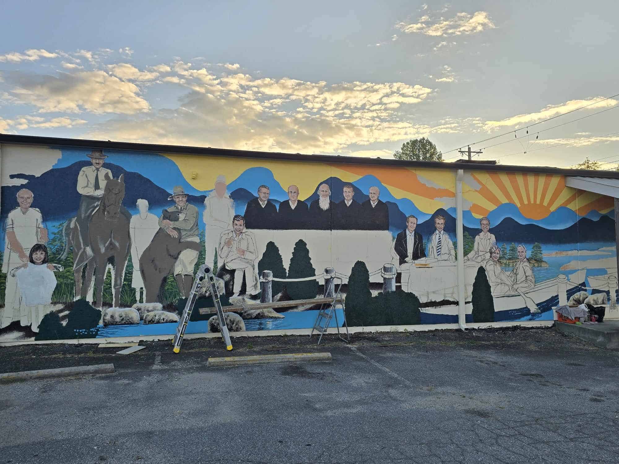 Union County Legends Mural Left Side First Strokes