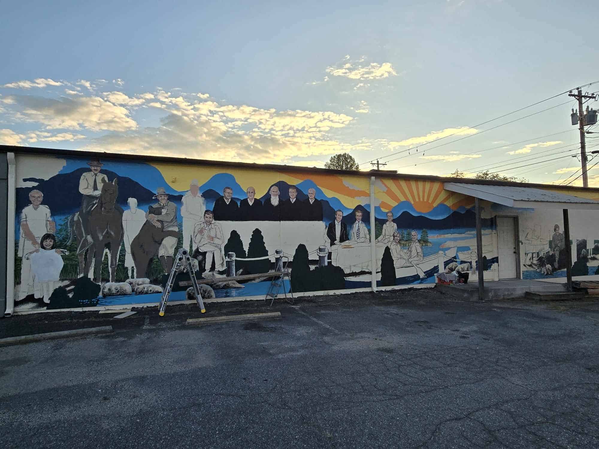 Union County Legends Mural Right Side First Strokes Of Paint 2