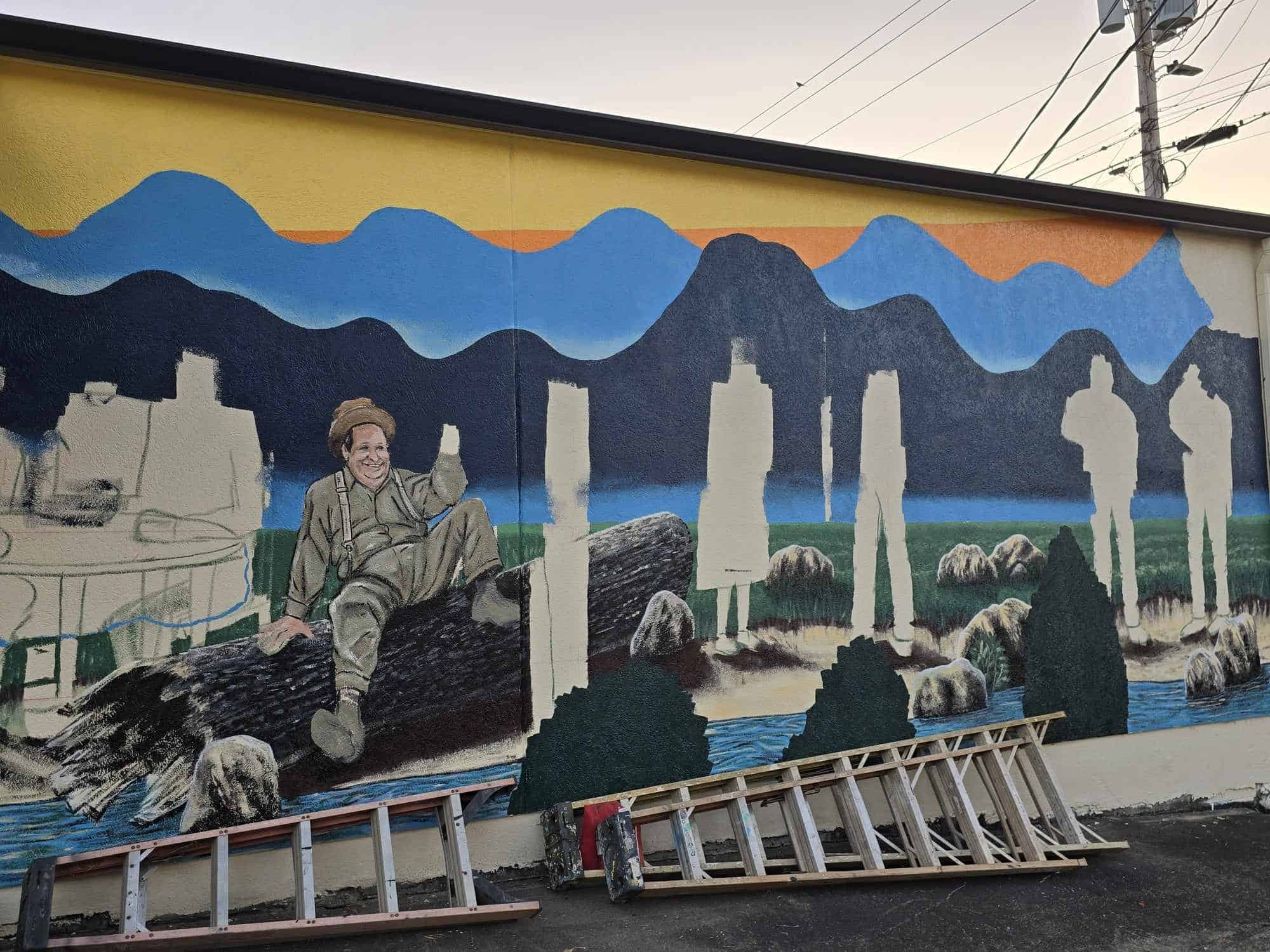 Union County Legends Mural Right Side First Strokes Of Paint 3