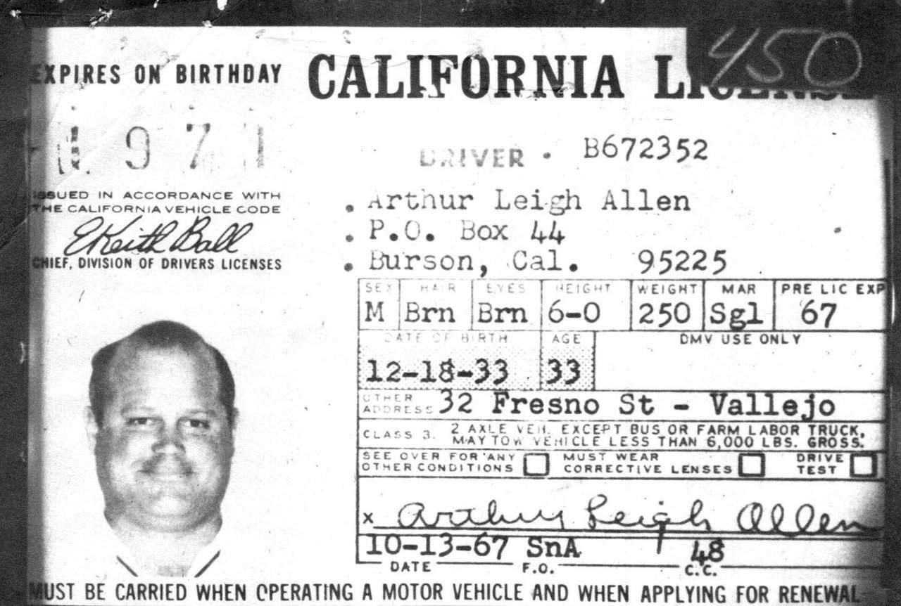 Arthur Leigh Allen Driver's License