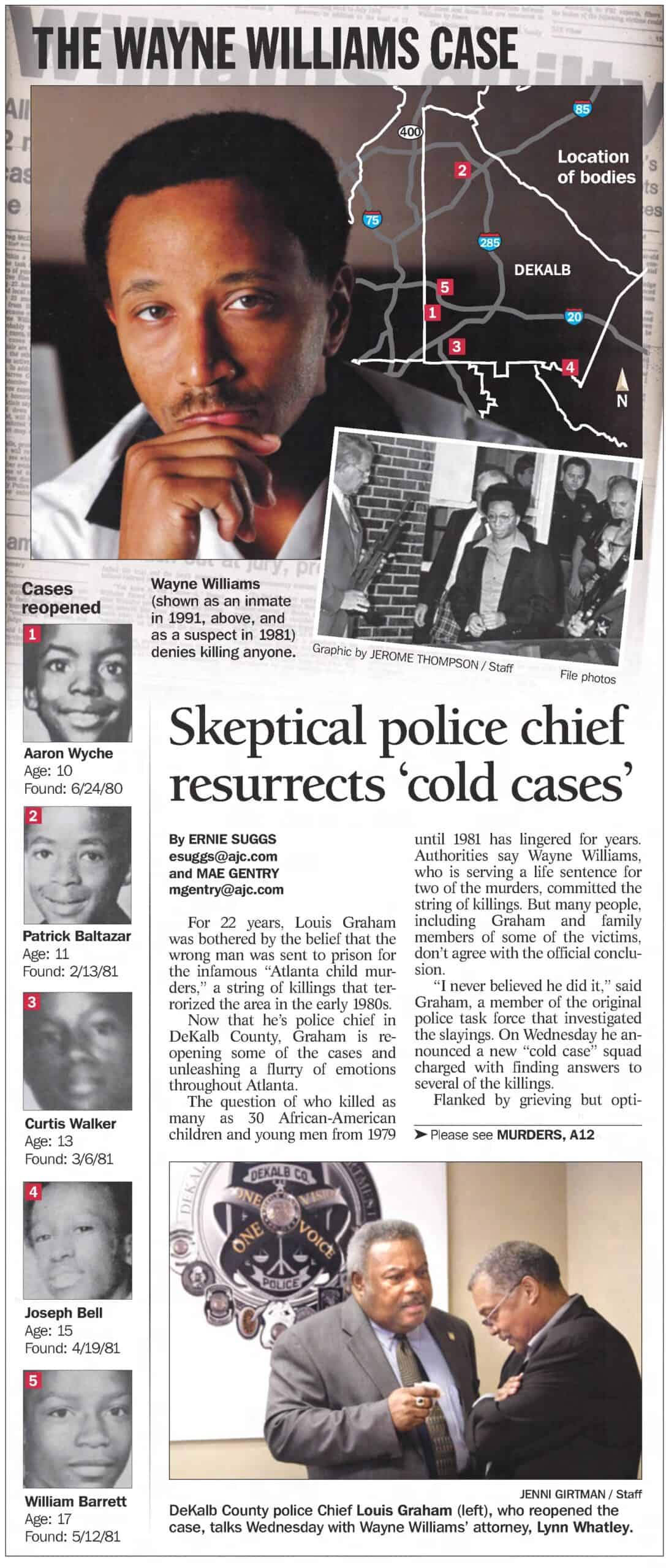 Atlanta Childhood Murders Wayne Williams Case AJC May 12 2005