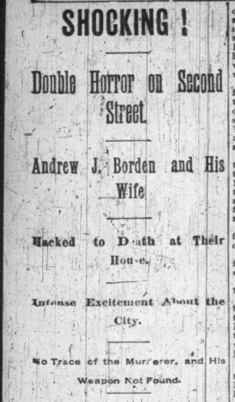 Borden Murders 8 4 1892