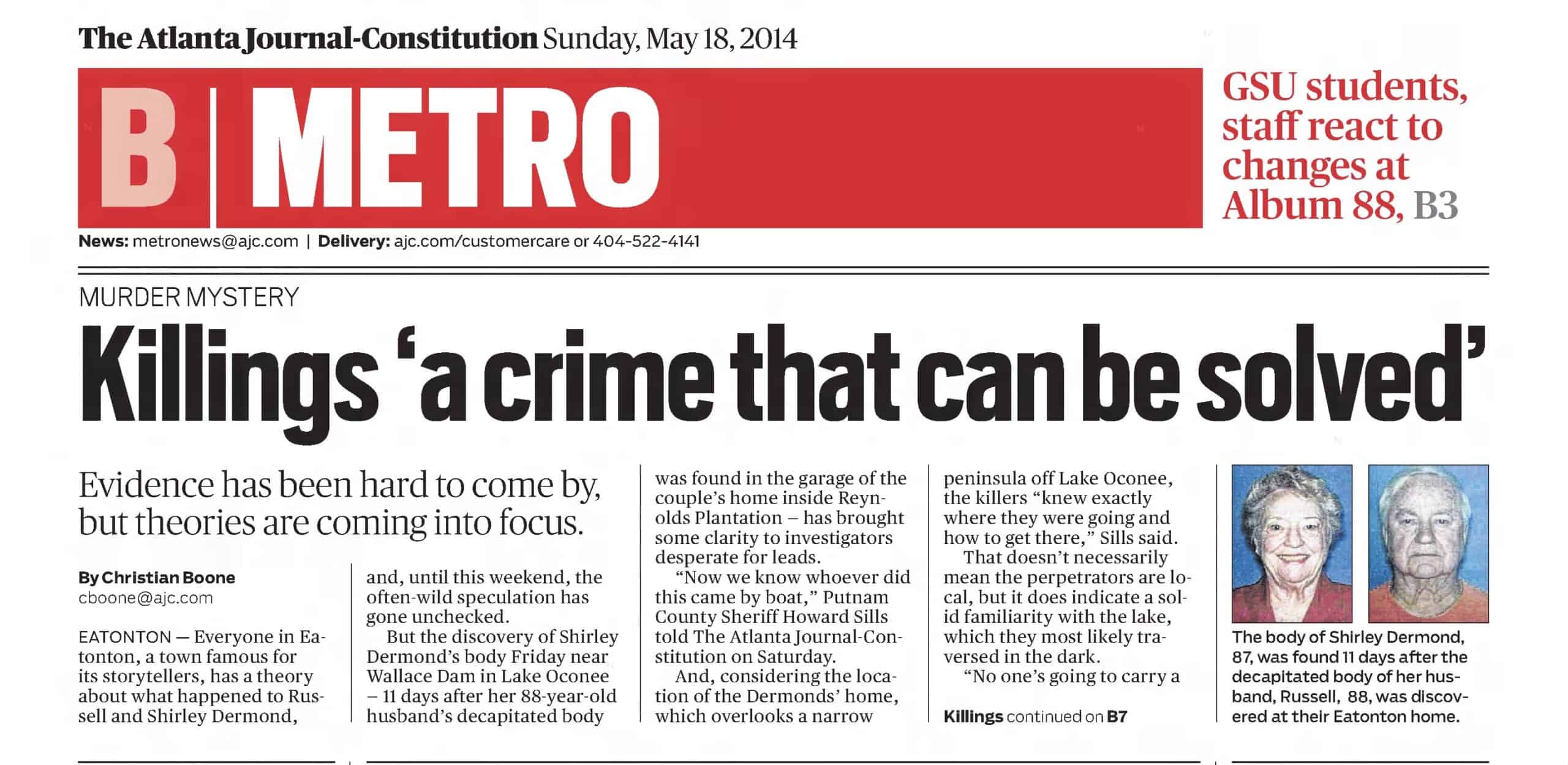 Dermonds Murder Killings A Crime That Can Be Solved Part 1 AJC May 18 2014