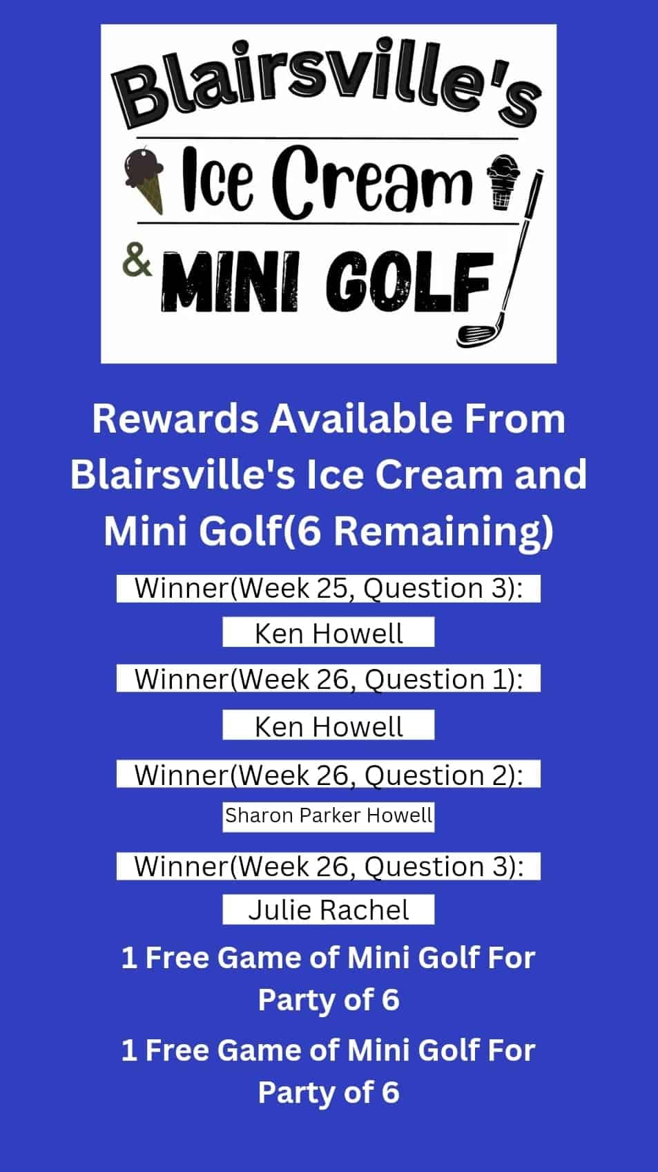 GF Trivia And Rewards Halfway Point Blairsville Ice Cream