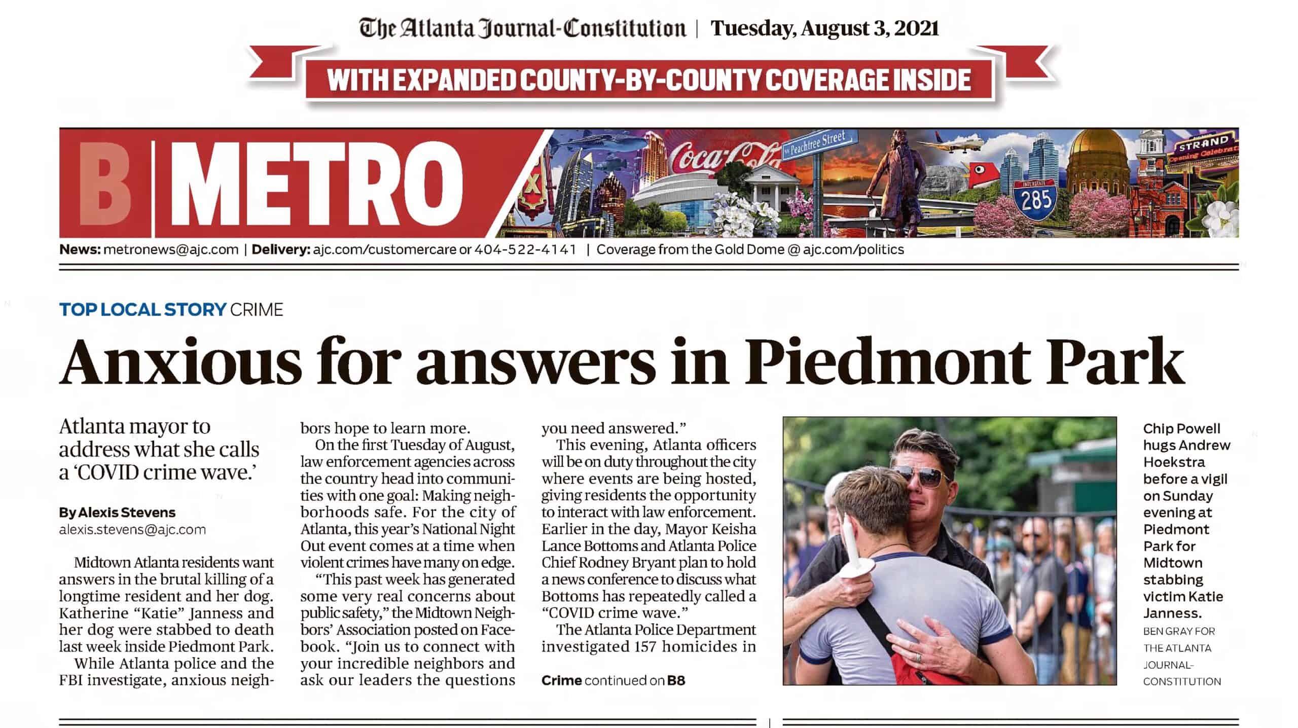 Katherine Janness Anxious For Answers In Piedmont Park Part 1 AJC Aug 3 2021