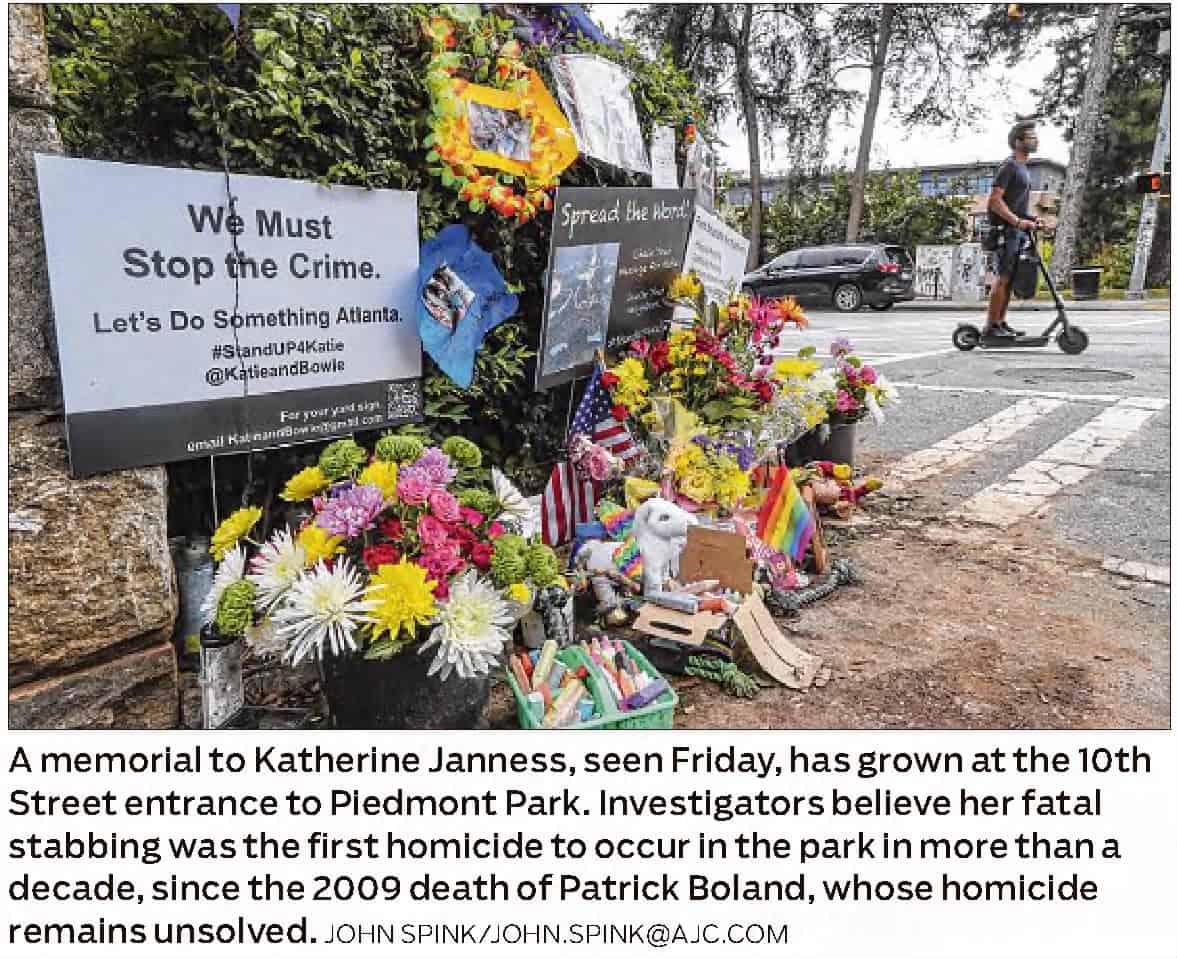 Katherine Janness Memorial Piedmont Park AJC Aug 22 2021