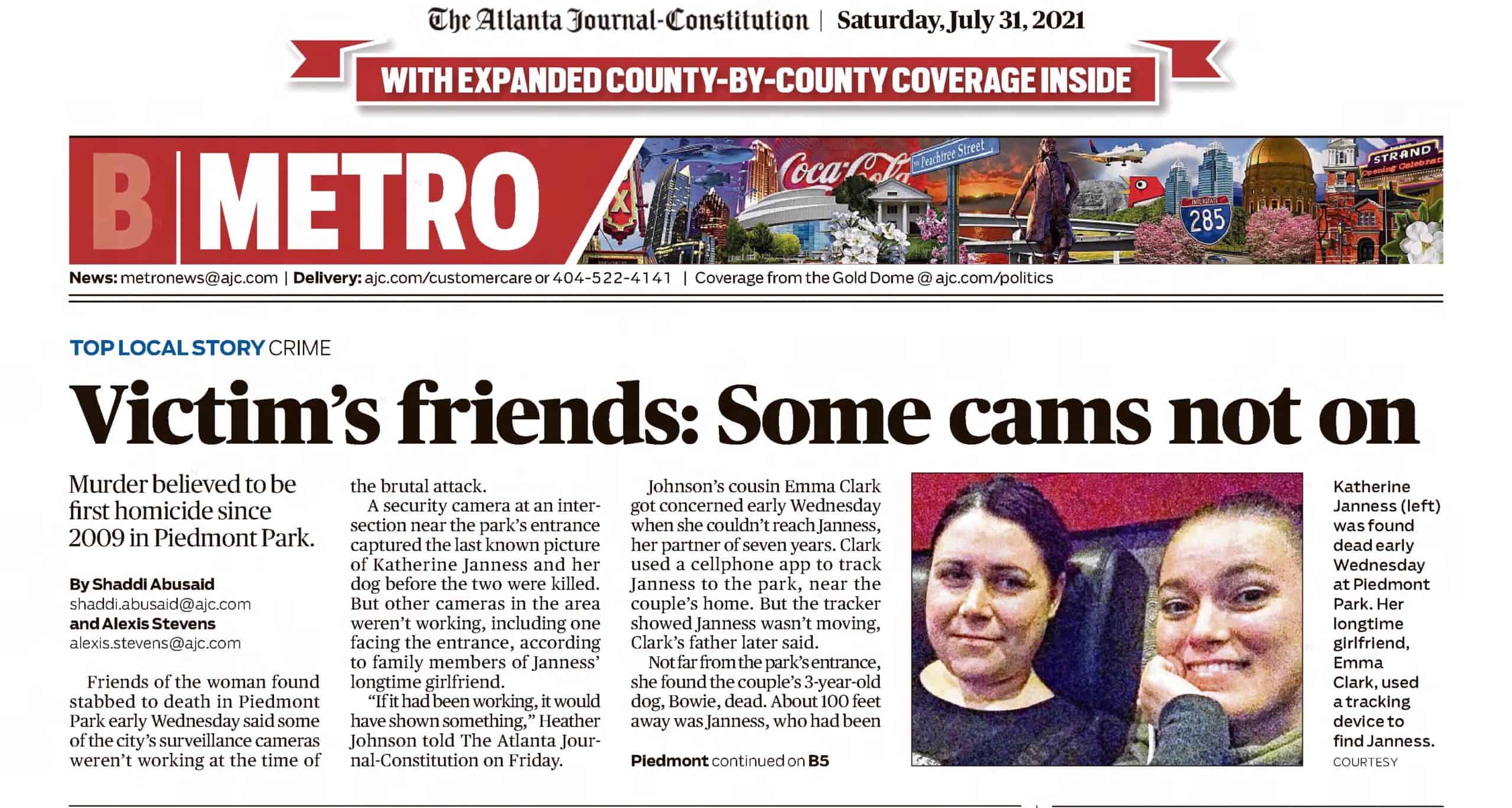 Katherine Janness Victims Friends Some Cams Not On Part 1 AJC Jul 31 2021