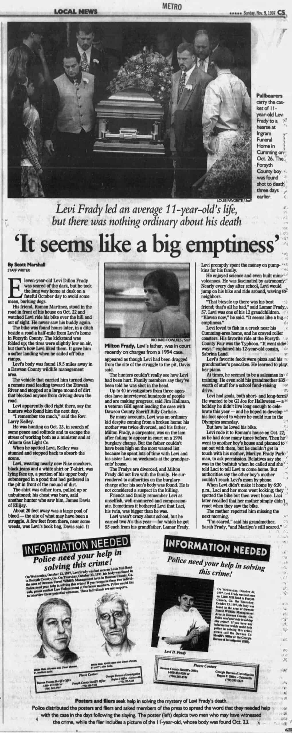 Levi Frady It Seems Like A Big Emptiness AJC Nov 9 1997