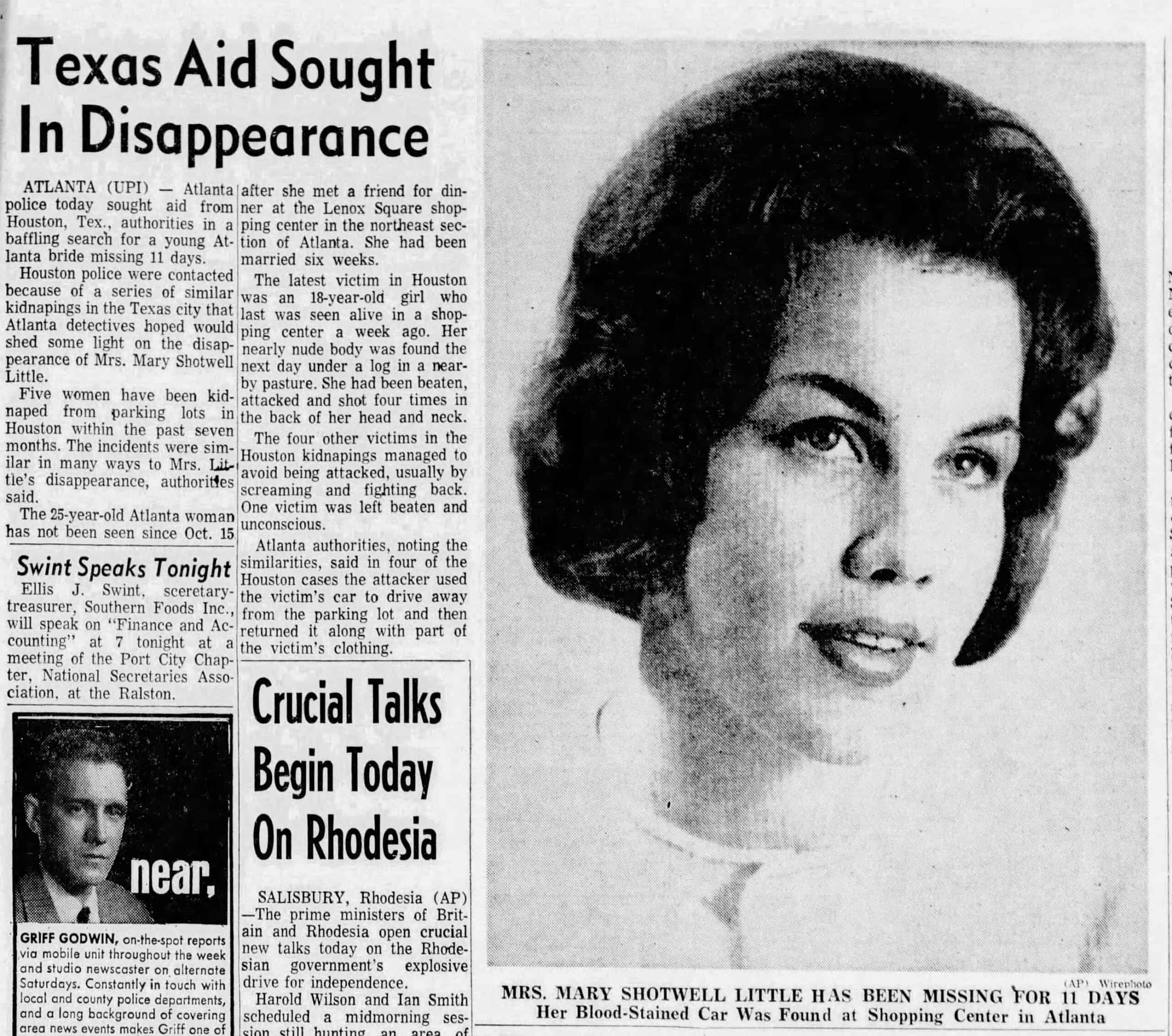 Mary Shotwel Little Columbus Ledger Oct 26 1965