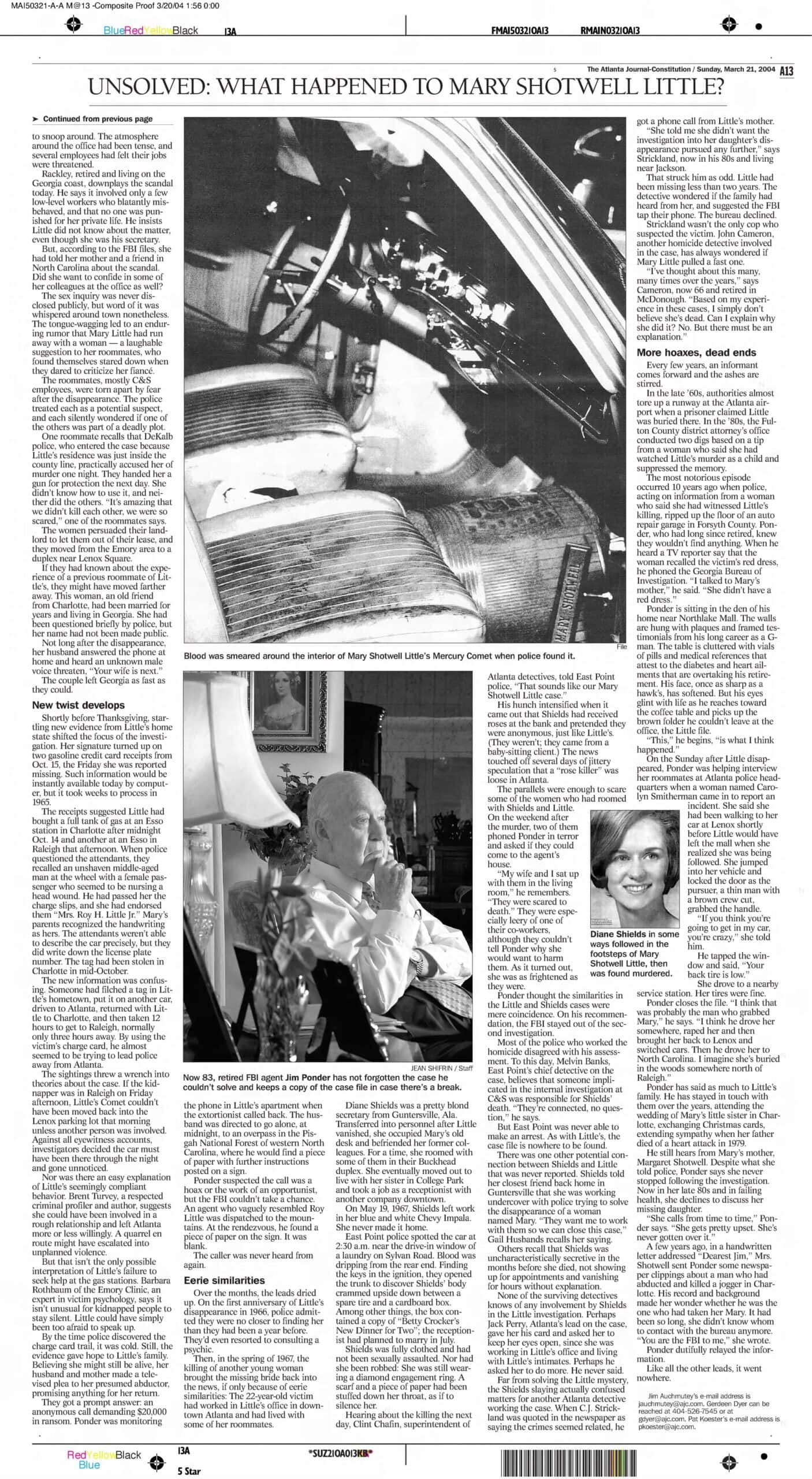 Mary Shotwell Little Unsolved Part 3 AJC Mar 21 2004