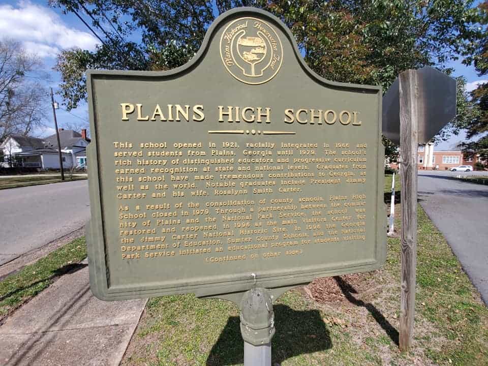 Plains High School Marker