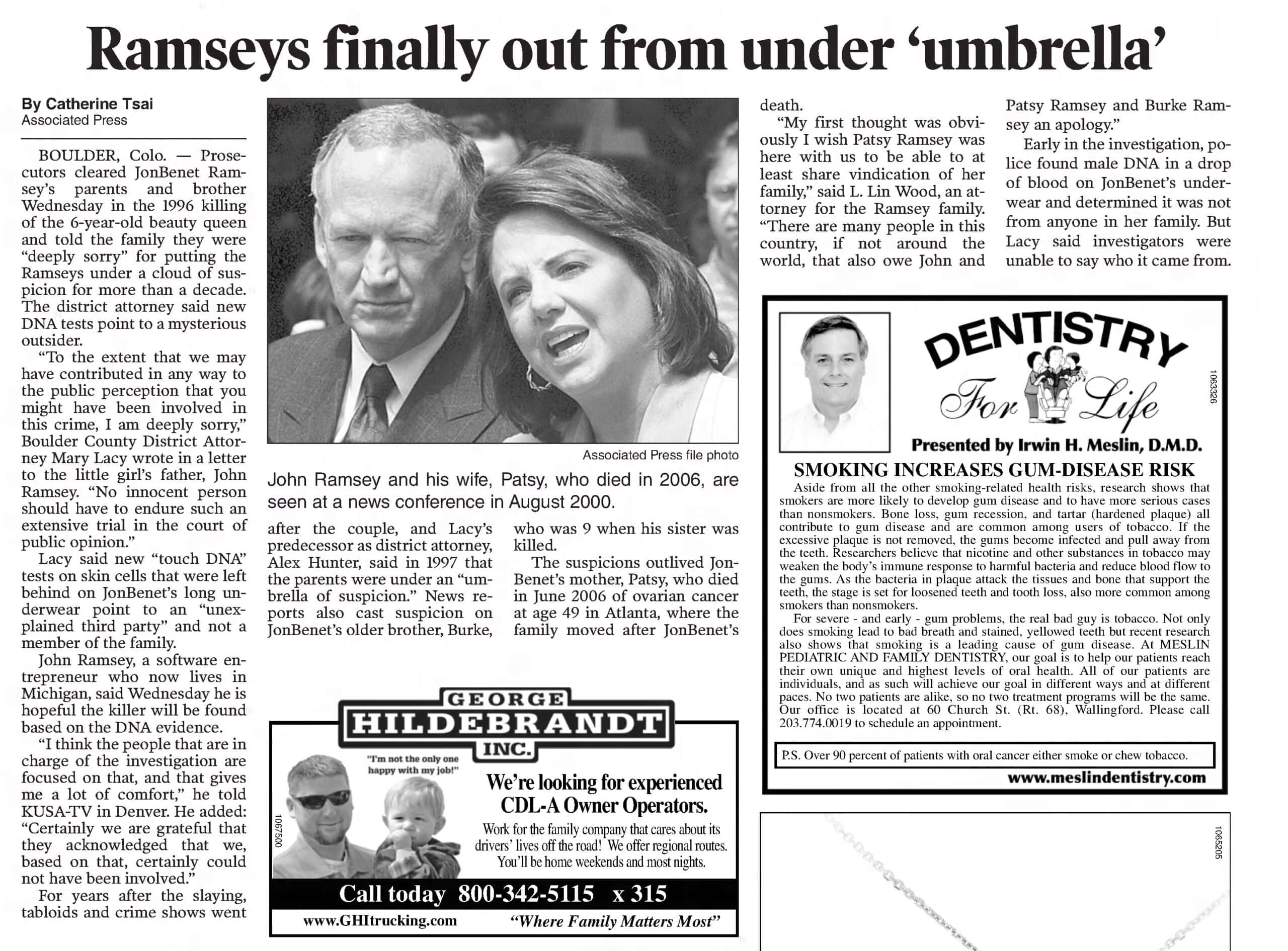Ramseys Finally Out From Under Umbrella RecordJournal Jul 10 2008