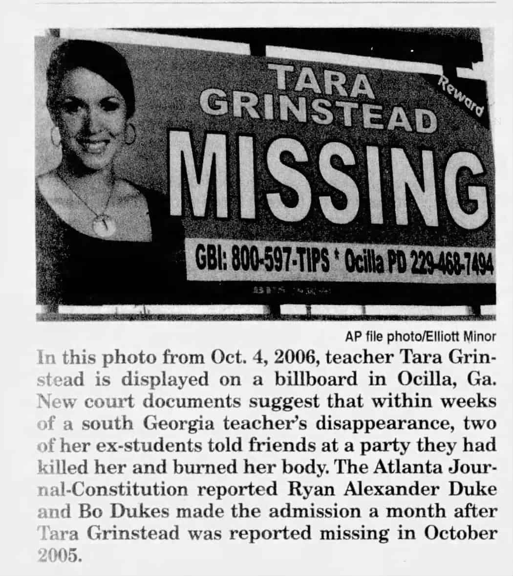 Tara Grinstead Missing Billboar Daily Nonpareil Aug 19 2018