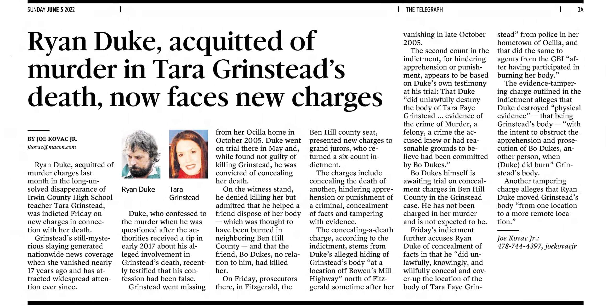 Tara Grinstead Ryan Duke Acquitted Macon Telegraph Jun 5 2022